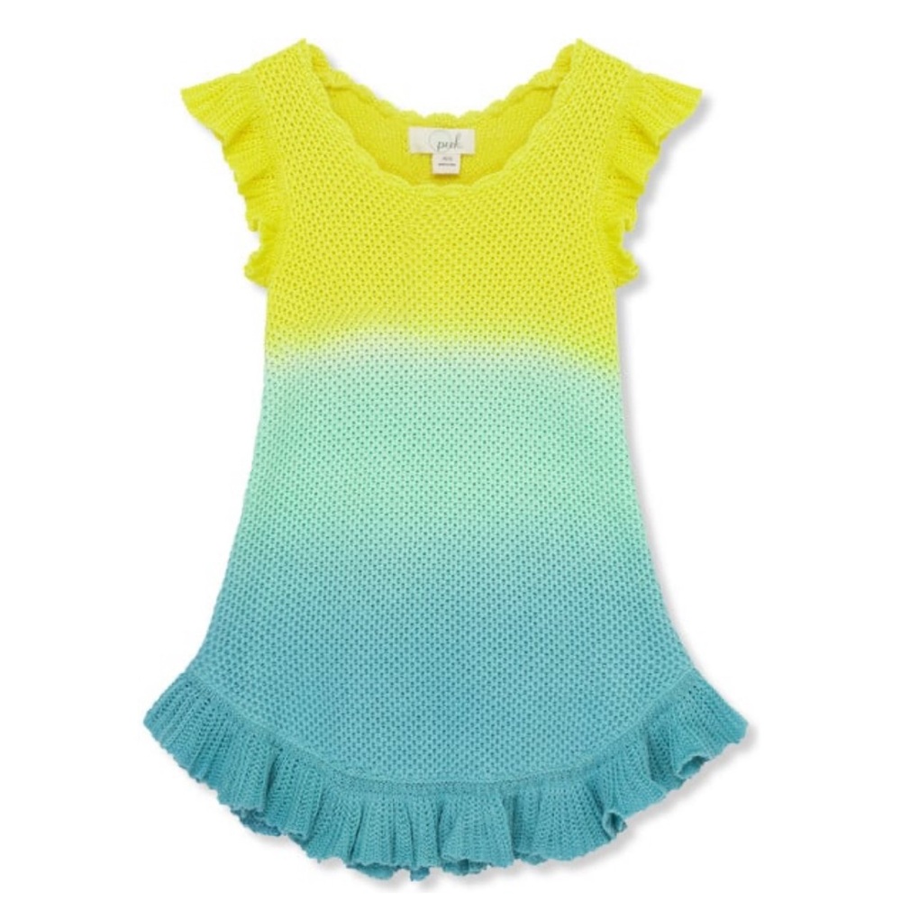 Peek Kids Dip Dyed Crochet Dress, Multi, size 3T
